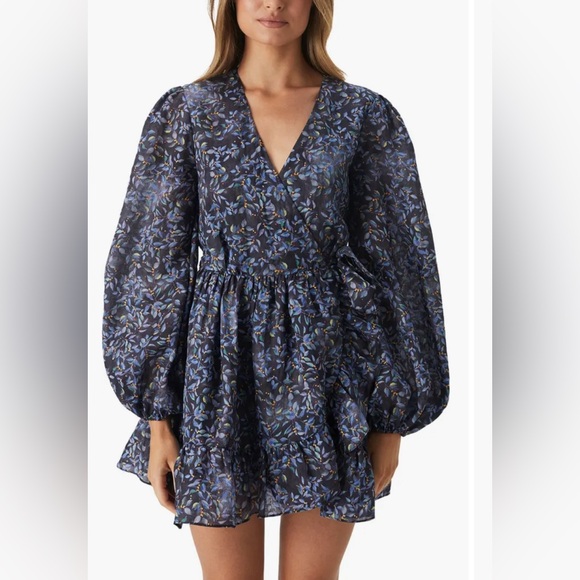 BARDOT Kiera Floral Long Sleeve Wrap Minidress, XS - Picture 7 of 7